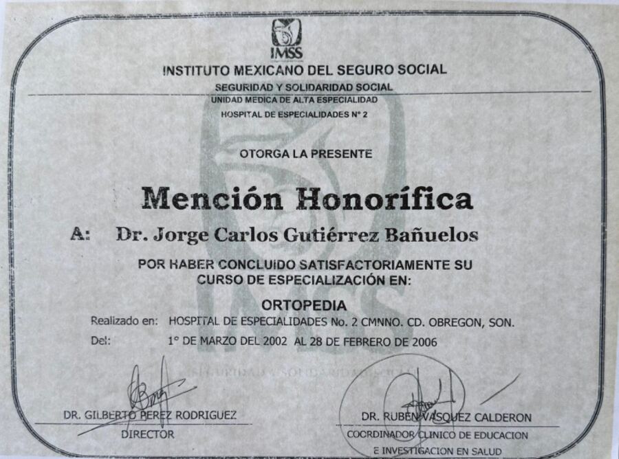 Mención Honorífica – IMSS